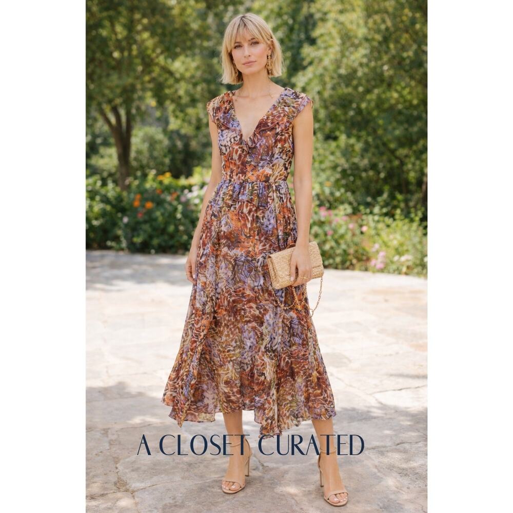 Marie Oliver Jayda Silk Maxi Dress New Small